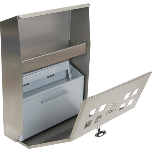 Cendrier, Montage mural, Acier inoxydable, Capacit&eacute; 1.6 Litres, Hauteur 13-4/5" Meunier Outillage Industriel