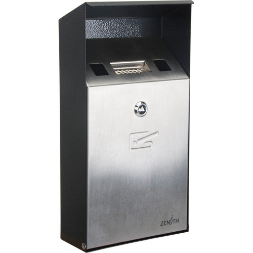 Cendrier, Montage mural, Acier inoxydable, Capacit&eacute; 1 Litre, Hauteur 11-4/5" Meunier Outillage Industriel