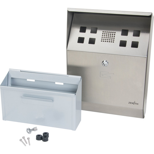 Cendrier, Montage mural, Acier inoxydable, Capacit&eacute; 1 Litre, Hauteur 11-4/5" Meunier Outillage Industriel