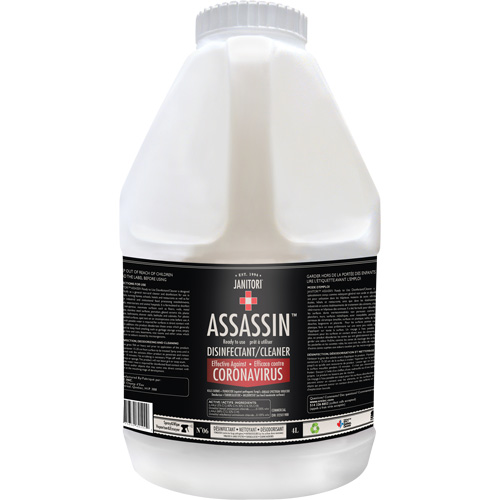Janitori Assassin Ready-to-Use Disinfectant Cleaner, 4 L, Jug Meunier Outillage Industriel