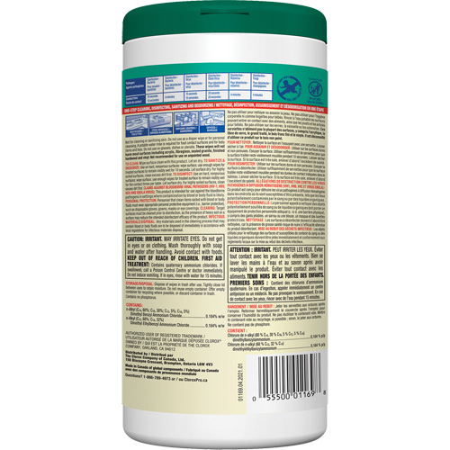 Disinfecting Wipes, 75 Count Meunier Outillage Industriel