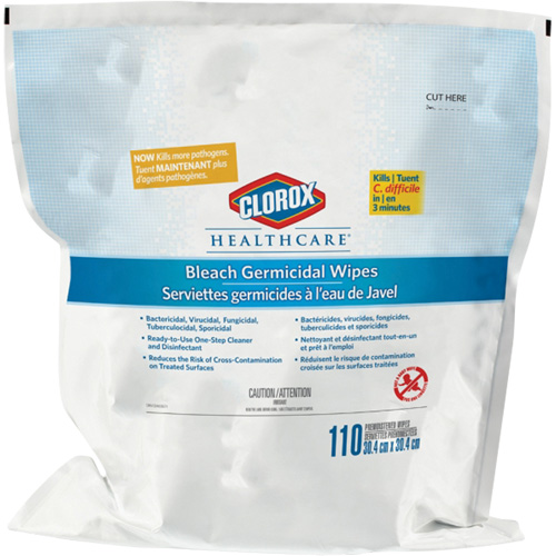 Healthcare&reg; Disinfecting Bleach Wipes Refill, 110 Count Meunier Outillage Industriel