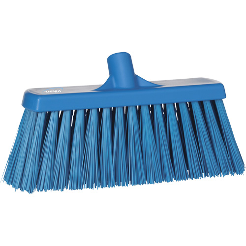 Heavy-Duty Push Broom, Stiff Bristles, 13", Polyester, Blue Meunier Outillage Industriel