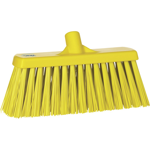 Heavy-Duty Push Broom, Stiff Bristles, 13", Polyester, Yellow Meunier Outillage Industriel