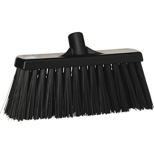 Heavy-Duty Push Broom, Stiff Bristles, 13", Polyester, Black Meunier Outillage Industriel