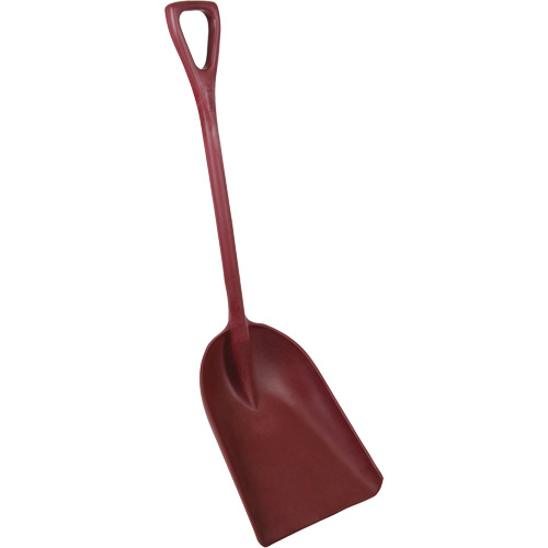 Pelle monobloc perceptible par d&eacute;tecteur de m&eacute;tal, Lame 13-3/4" x 17", Longueur de 42-1/2", Plastique, Rouge Meunier Outillage Industriel
