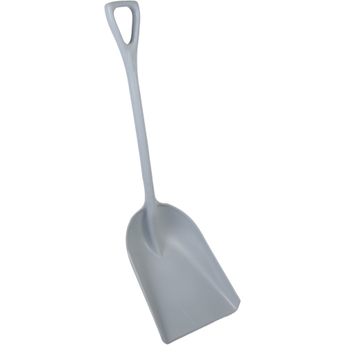 One-Piece Metal Detectable Shovel, 13-3/4" x 17" Blade, 42-1/2" Length, Plastic, Grey Meunier Outillage Industriel