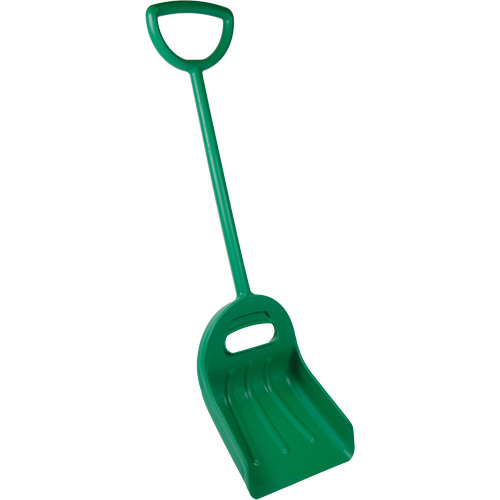 Double Grip Wide Shovel, 14" x 18" Blade, 47-1/2" Length, Plastic, Green Meunier Outillage Industriel