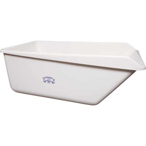 Angled Dump Tub with Drain, Plastic, White Meunier Outillage Industriel
