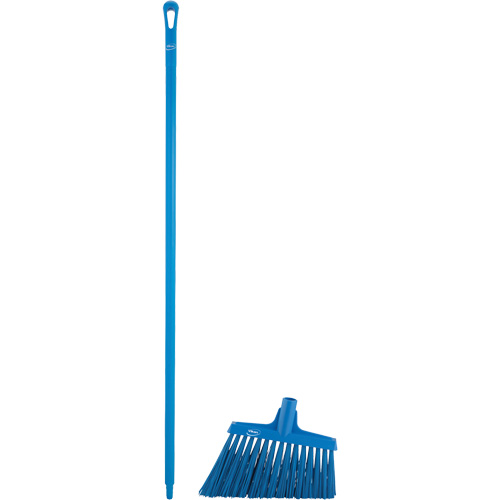 T&ecirc;te &agrave; balai en angle avec manche en m&eacute;tal, Crins Extra-ferme, 12", Polyester, Bleu Meunier Outillage Industriel