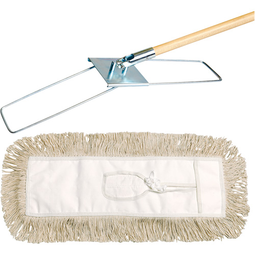 Break-Ezy Dust Mop System, Tie-On Style, Cotton, 36" L x 5" W Meunier Outillage Industriel