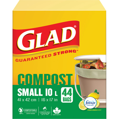 Petits sacs de compostage, R&eacute;gulier, 17" lo x 16" la, Brun, Capacit&eacute; de 10 L (3 gal.) Meunier Outillage Industriel