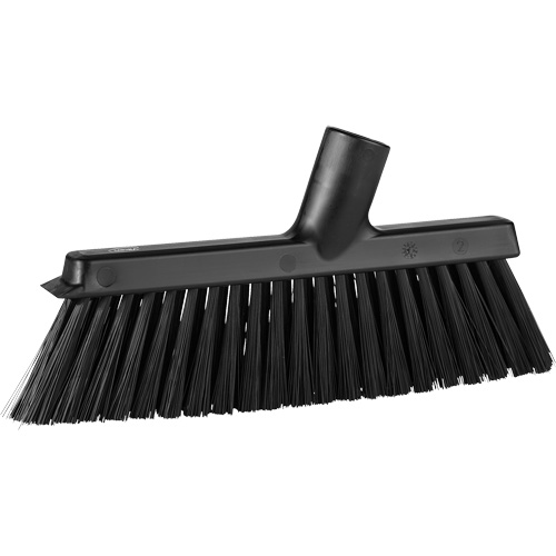 Dustpan Broom with Angled Thread, Medium Bristles, 10", Polyester, Black Meunier Outillage Industriel