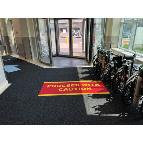 Supreme Knob Entrance Matting, Wiper/Scraper, 13-5/12' x 75-1/2' x 7/16", Charcoal Meunier Outillage Industriel
