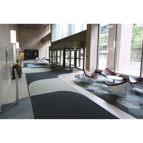 Supreme Knob Entrance Matting, Wiper/Scraper, 13-5/12' x 75-1/2' x 7/16", Charcoal Meunier Outillage Industriel