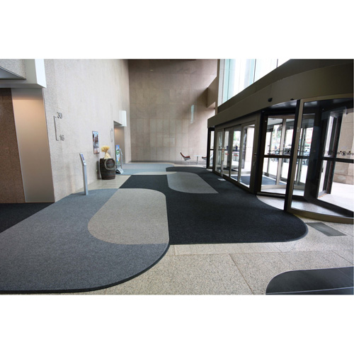 Supreme Knob Entrance Matting, Wiper/Scraper, 13-5/12' x 75-1/2' x 7/16", Charcoal Meunier Outillage Industriel