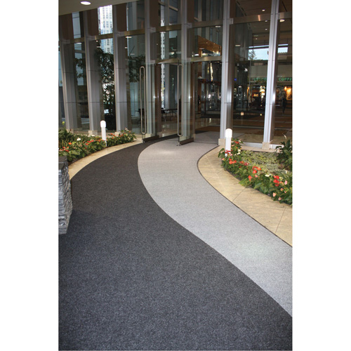 Supreme Knob Entrance Matting, Wiper/Scraper, 13-5/12' x 75-1/2' x 7/16", Charcoal Meunier Outillage Industriel