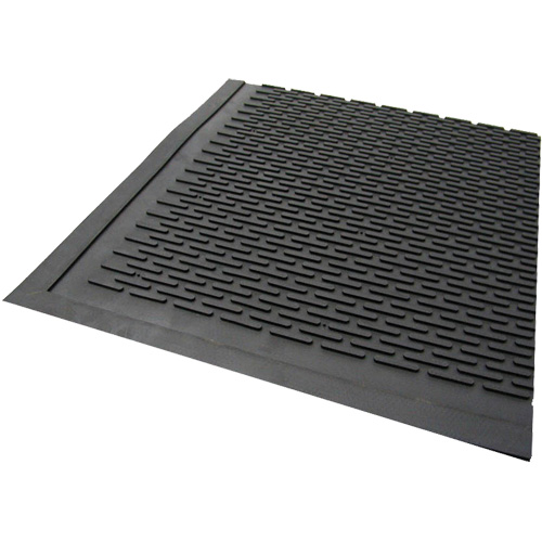 Outdoor Mat, Rubber, Scraper Type, Solid Pattern, 3' x 5', Black Meunier Outillage Industriel