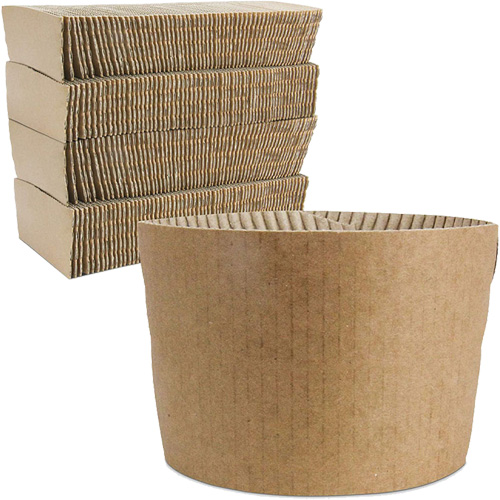 Manchons Kraft pour gobelet de caf&eacute;, Papier, 12 oz - 20 oz, Brun Meunier Outillage Industriel