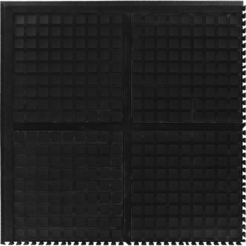 Tuile de centre modulaire Hog Heaven III Comfort, Ondul&eacute;, 3' x 3' x 3/4", Noir, Nitrile Meunier Outillage Industriel
