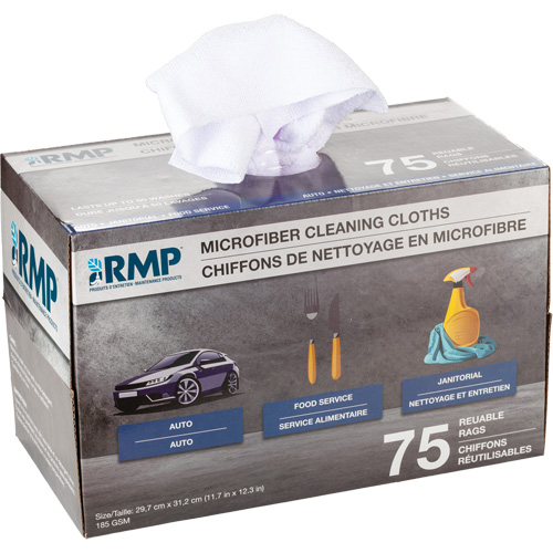 Chiffons lavables pour le nettoyage, Microfibre, Blanc Meunier Outillage Industriel