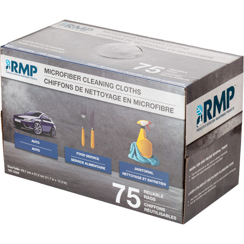 Chiffons lavables pour le nettoyage, Microfibre, Blanc Meunier Outillage Industriel
