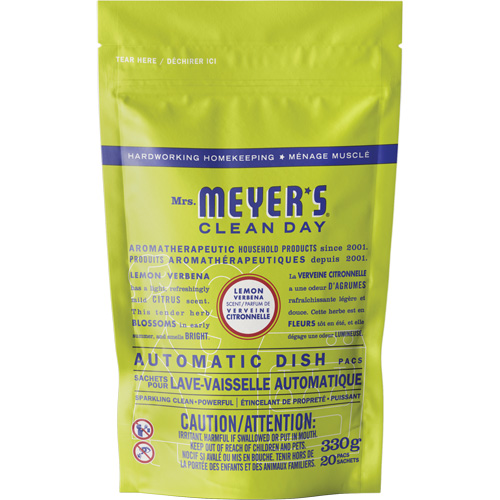 Sachets de d&eacute;tergent pour lave-vaisselle automatique Mrs. Meyer's Clean Day, Capsules, 330 g, Verveine citronnelle Meunier Outillage Industriel