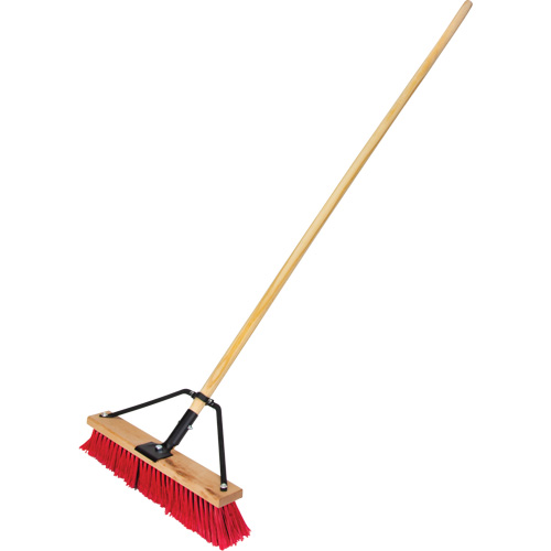Push Broom with Braced Handle, 18", Medium, PVC Bristles Meunier Outillage Industriel
