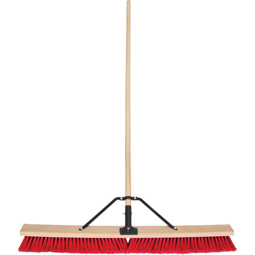 Push Broom with Braced Handle, 36", Medium, PVC Bristles Meunier Outillage Industriel