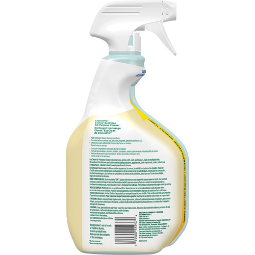 Nettoyant tout usage CloroxPro Clorox EcoClean, 946 ml, Bouteille &agrave; g&acirc;chette Meunier Outillage Industriel