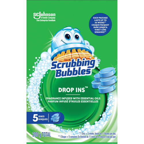 Pastilles nettoyantes pour toilettes Scrubbing Bubbles Drop-Ins, 200 g, Tampon Meunier Outillage Industriel