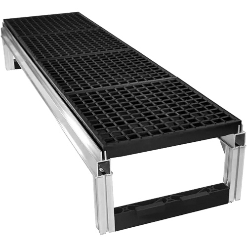 FOUNDATION Open Drainage Modular Aluminum Work Platform Kit, 18" W x 72" D, 400 lbs. Capacity, All-Welded Meunier Outillage Industriel