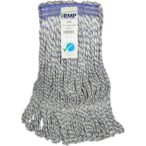 Candy-Striped Mop Head, Floor Finishing, Synthetic, 16 oz., Loop Style Meunier Outillage Industriel