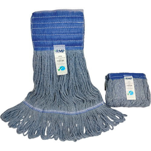 Wide-Band Mop Head, Antimicrobial/Floor Finishing/Specialty, Cotton/Rayon/Synthetic, Loop Style Meunier Outillage Industriel