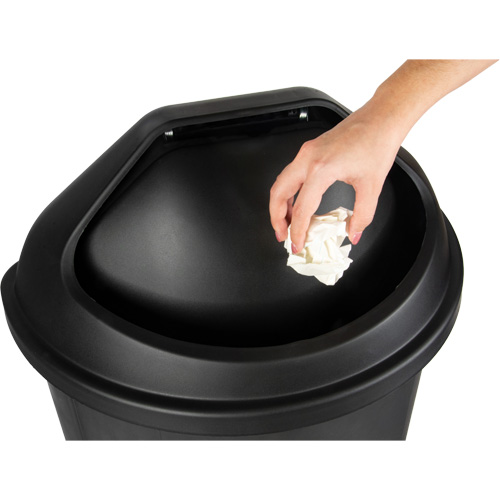 Half-Round Garbage Bin with Lid, Polyethylene, 21 US gal. Meunier Outillage Industriel