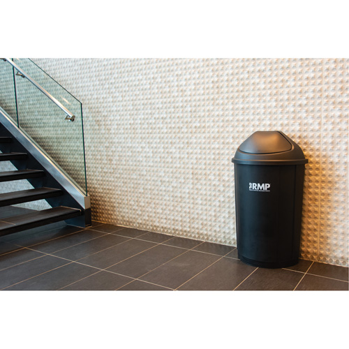 Half-Round Garbage Bin with Lid, Polyethylene, 21 US gal. Meunier Outillage Industriel