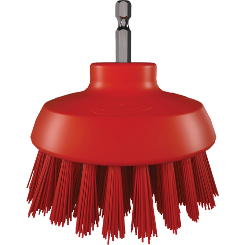 Brosse ronde HyDrive pour perceuse, Soies Tr&egrave;s ferme, Longueur de 3-1/10", Rouge Meunier Outillage Industriel