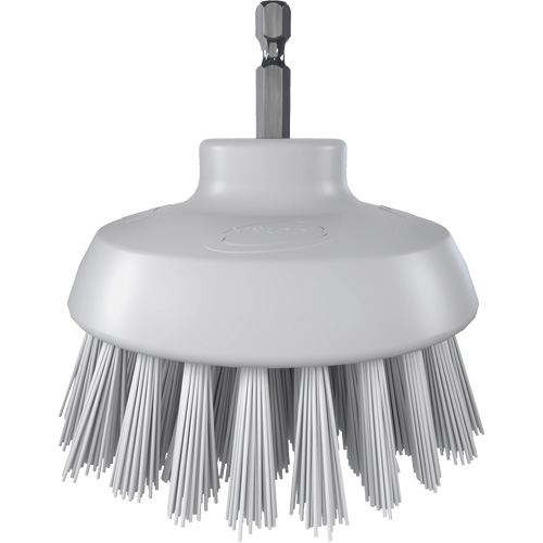 Brosse ronde HyDrive pour perceuse, Soies Tr&egrave;s ferme, Longueur de 3-1/10", Blanc Meunier Outillage Industriel