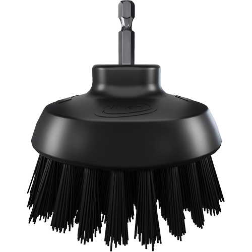 Brosse ronde HyDrive pour perceuse, Soies Tr&egrave;s ferme, Longueur de 3-1/10", Noir Meunier Outillage Industriel