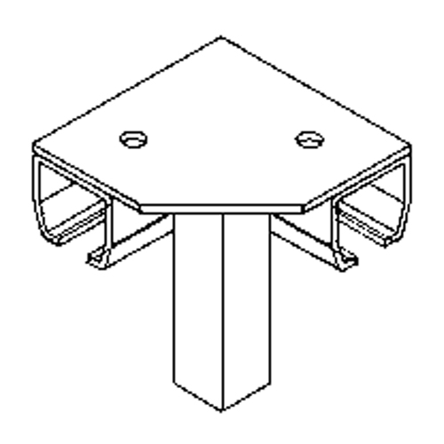 Floor Mount Curtain Partition 90° Corner Connector Meunier Outillage Industriel