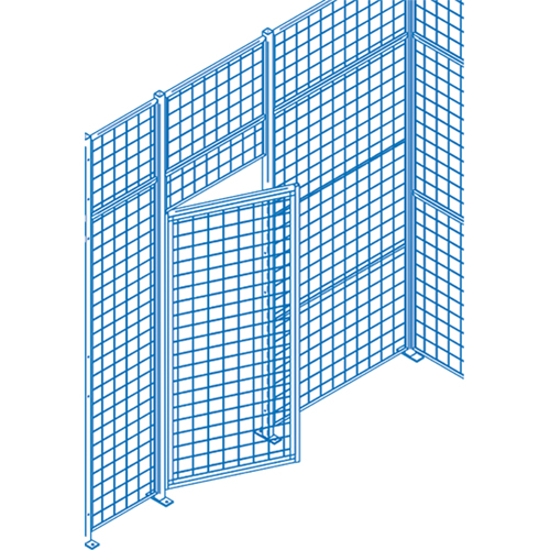 Composantes pour partitions & cloisons grillag&eacute;es - Portes battantes, 3' la x 7' h Meunier Outillage Industriel