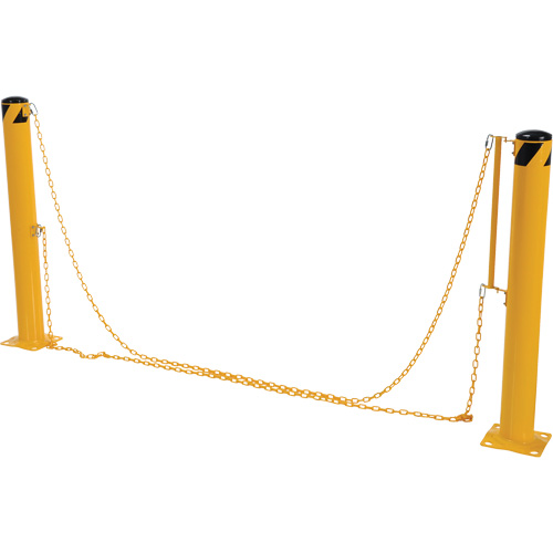 Syst&egrave;me de bornes de protection et chaînes pour quai, Acier, 42" h x 6-5/8" la, Jaune Meunier Outillage Industriel