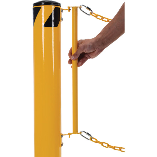 Syst&egrave;me de bornes de protection et chaînes pour quai, Acier, 42" h x 6-5/8" la, Jaune Meunier Outillage Industriel