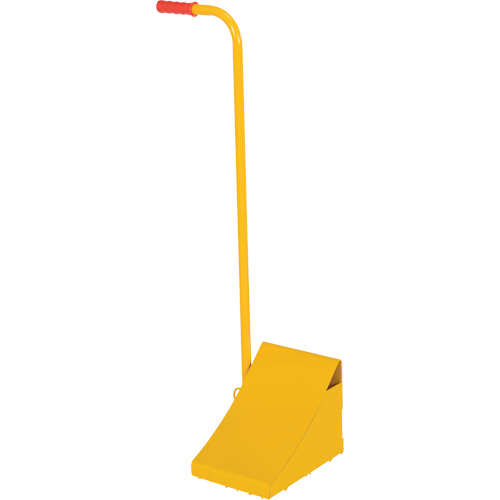 Ergo Handle Wheel Chock, Steel, Yellow, 8" W x 10-3/4" D x 9-1/8" H Meunier Outillage Industriel