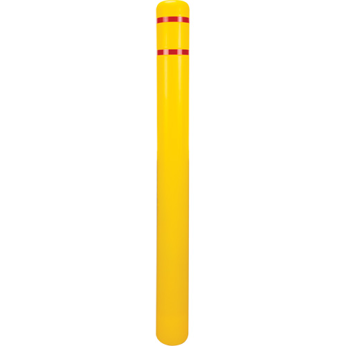 Capuchon en poly&eacute;thyl&egrave;ne pour borne de protection, 4-1/2" dia. x 52" l, Rouge/Jaune Meunier Outillage Industriel
