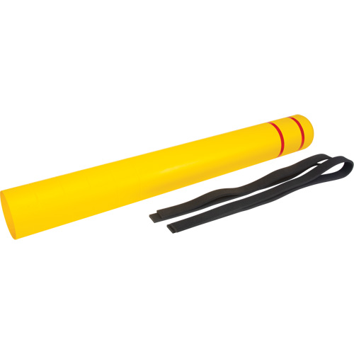 Capuchon en poly&eacute;thyl&egrave;ne pour borne de protection, 6-5/8" dia. x 60" l, Rouge/Jaune Meunier Outillage Industriel
