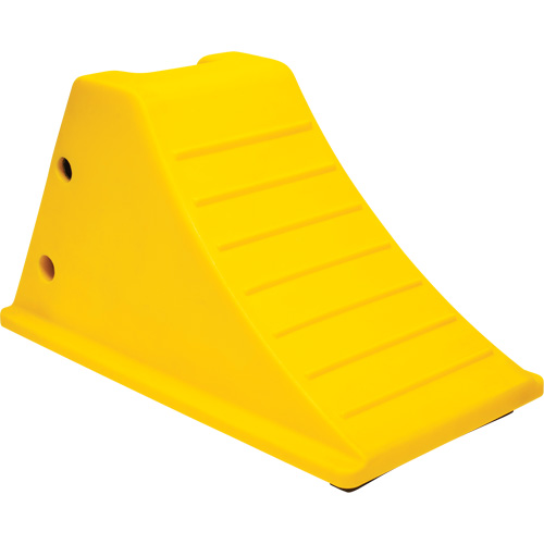 Cales de roue avec surface antid&eacute;rapante en caoutchouc, Polyur&eacute;thane, Jaune, 11-1/4" la x 21" p x 12-1/4" h Meunier Outillage Industriel