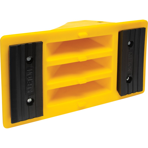 Cales de roue avec surface antid&eacute;rapante en caoutchouc, Polyur&eacute;thane, Jaune, 11-1/4" la x 21" p x 12-1/4" h Meunier Outillage Industriel