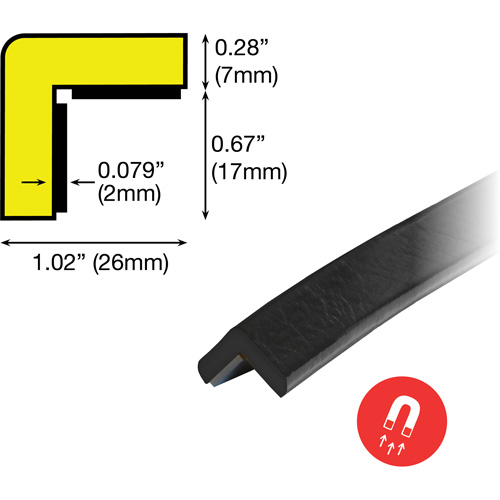 Magnetic E Profile Magnetic 1M Corner Protection Bumper Guard Meunier Outillage Industriel