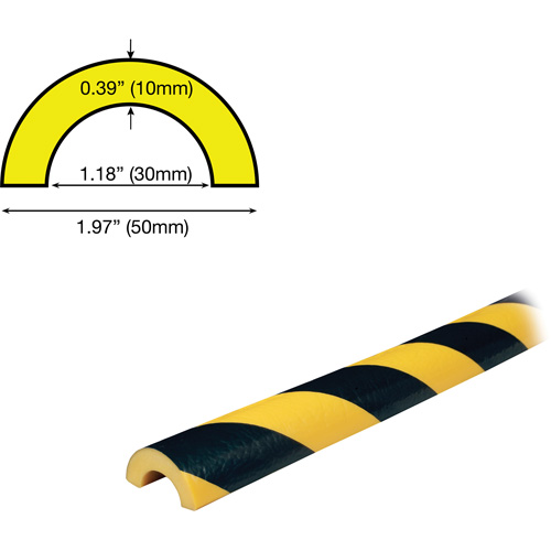 R30 Profile 5M Pipe Protection Bumper Guard, 2' (0.6096 m) Long Meunier Outillage Industriel